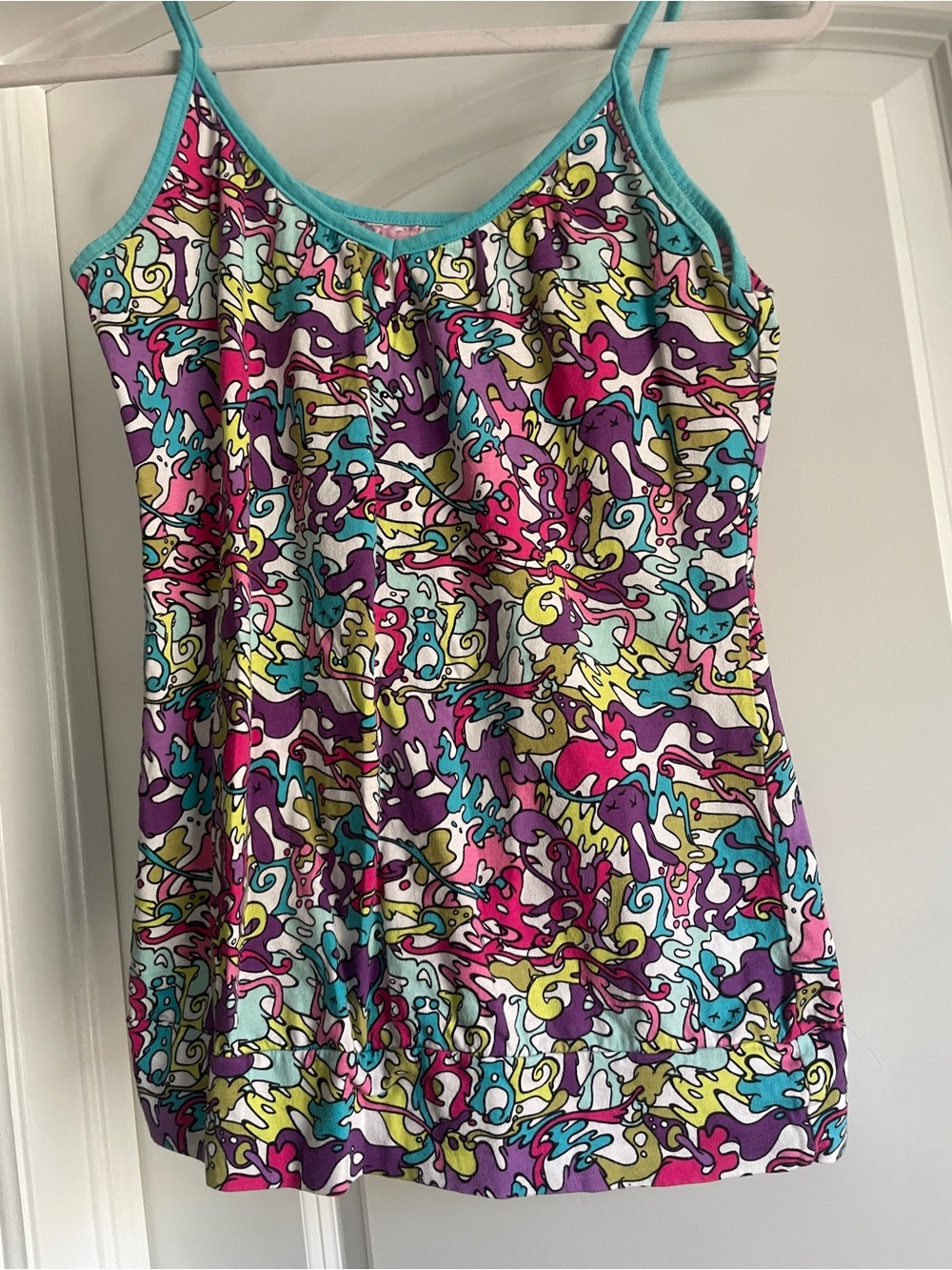Ralik Abstract Print Tank Top 100% Cotton Multicolor Y2K 2010s Style Size Small